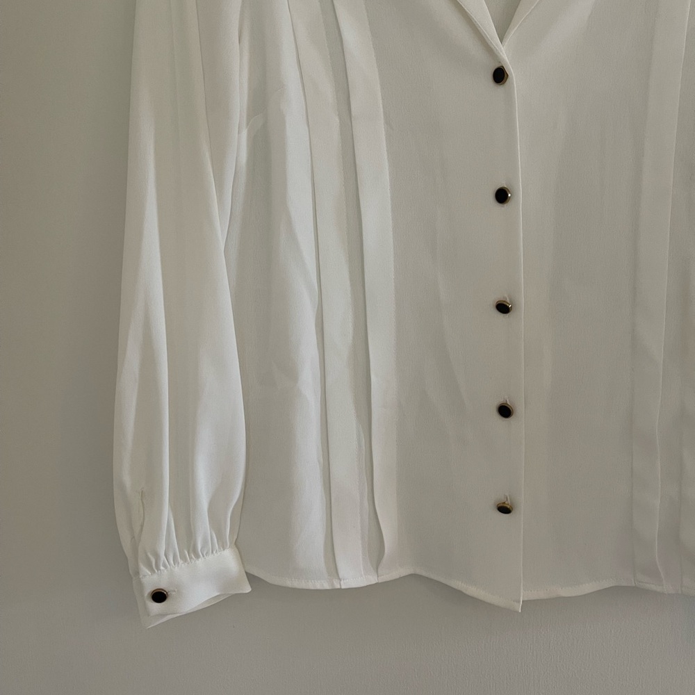 White Pleated Blouse